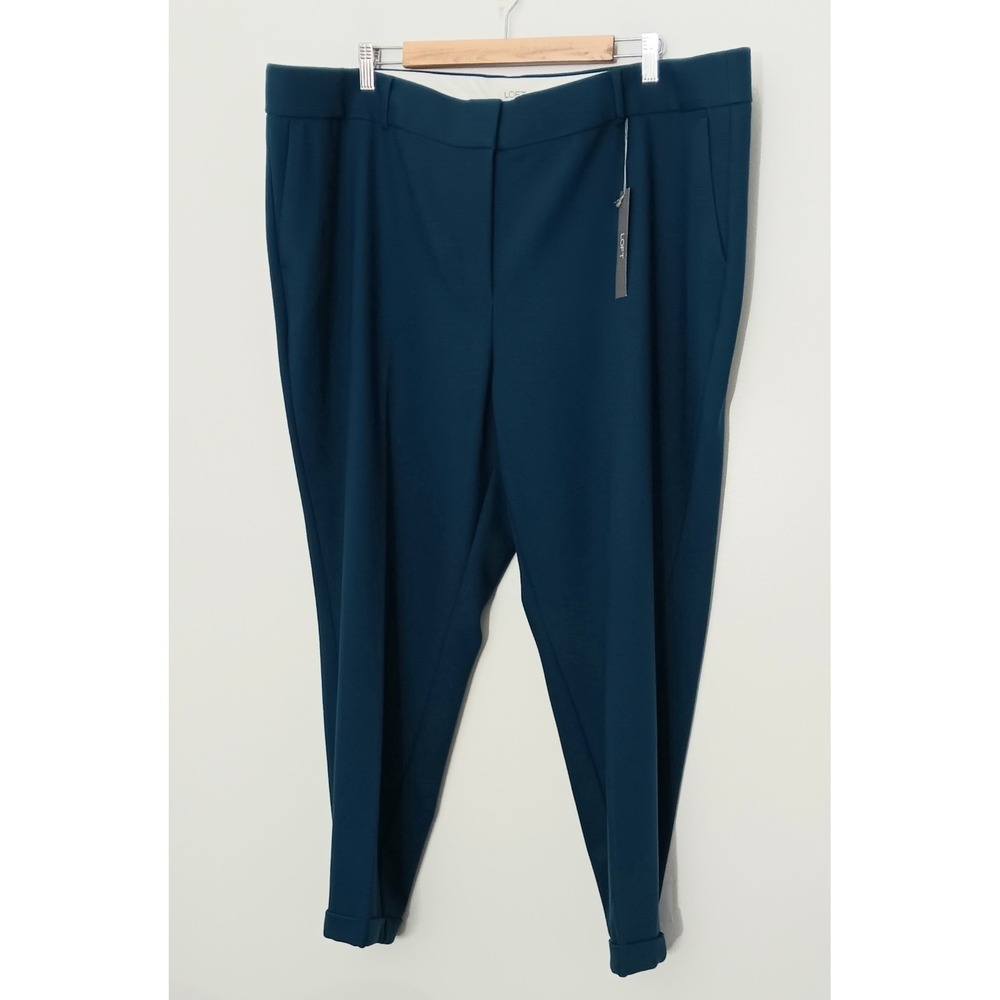 Loft Ann‎ Taylor Pants Women's Size 24 Slim Leg Pockets Zip Up Cuffed Hem NEW